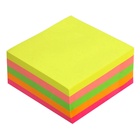 Блок с липким краем, 76×76 мм, 400 листов, флуоресцентные, 5 цветов, МИКС - Фото 2