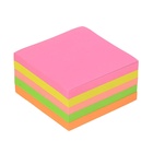 Блок с липким краем, 76×76 мм, 400 листов, флуоресцентные, 5 цветов, МИКС - Фото 3