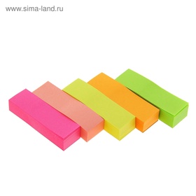 Блок-закладка с липким краем, 5 цветов по 100 штук, 50×15 мм, флуоресцентные, МИКС