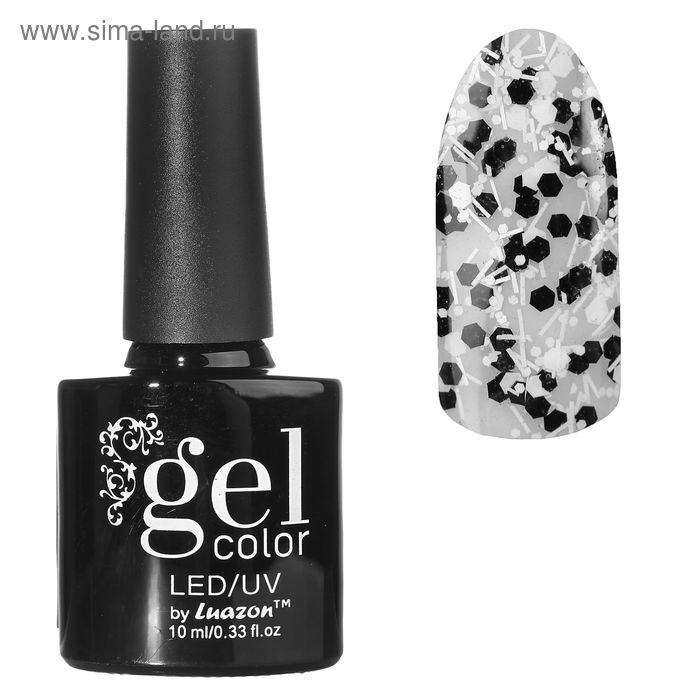 Гель-лак для ногтей 3-х фазный LED/UV с камифубуки, 09-12 чёрный, 10 мл - Фото 1