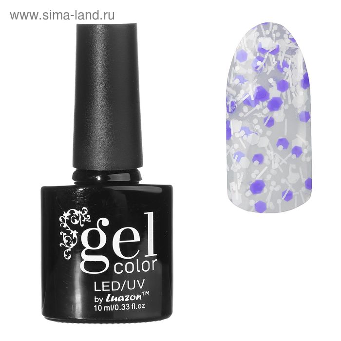 Гель-лак для ногтей 3-х фазный LED/UV с камифубуки10мл 10-13 сиреневый - Фото 1