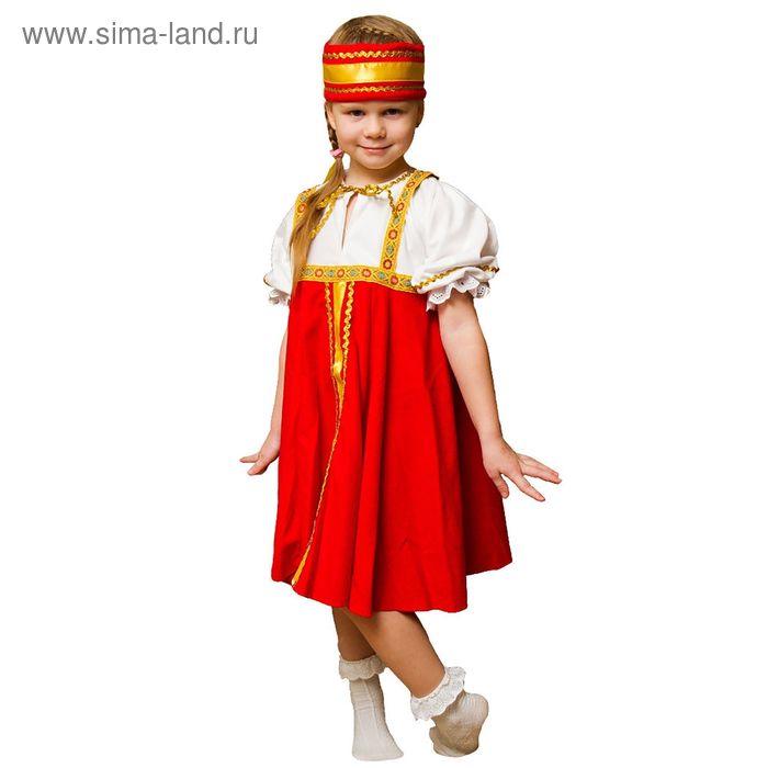 Карнавальный костюм «Хоровод», платье, повязка на голову, 3-5 лет, рост 104-116 см - Фото 1