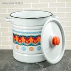 Мантоварка - позница, 12 л, 4 вставки, эмалированная, цилиндрическая, белая, рисунок МИКС - Фото 14