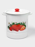 Мантоварка - позница, 12 л, 4 вставки, эмалированная, цилиндрическая, белая, рисунок МИКС - Фото 3