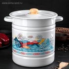 Мантоварка - позница, 12 л, 4 вставки, эмалированная, цилиндрическая, белая, рисунок МИКС - Фото 10