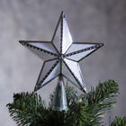 Светодиодная верхушка на ёлку «Звезда серебристая» 16 см, 10 LED, провод 2 метра, 220 В, свечение мульти - Фото 2
