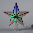 Светодиодная верхушка на ёлку «Звезда серебристая» 16 см, 10 LED, провод 2 метра, 220 В, свечение мульти - Фото 3