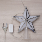 Светодиодная верхушка на ёлку «Звезда серебристая» 16 см, 10 LED, провод 2 метра, 220 В, свечение мульти - Фото 4