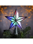 Светодиодная верхушка на ёлку «Звезда серебристая», 16 см, 10 LED, 220 В, свечение мульти - Фото 4