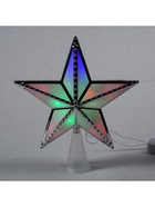 Светодиодная верхушка на ёлку «Звезда серебристая», 16 см, 10 LED, 220 В, свечение мульти - Фото 6