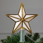 Светодиодная верхушка на ёлку «Звезда золотистая» 15 см, 10 LED, провод 2 метра, 220 В, свечение мульти - Фото 2