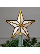 Светодиодная верхушка на ёлку «Звезда золотистая», 15 см, 10 LED, 220 В, свечение мульти - Фото 5