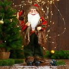 Дед Мороз "В пушистой жилетке, с веточками" 45 см - фото 317991298