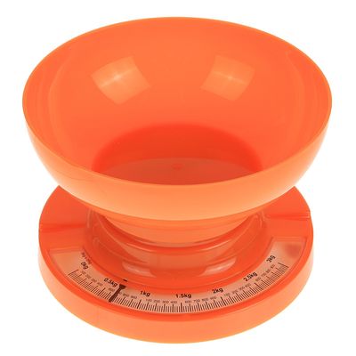 Весы кухонные Luazon, механические, до 3 кг, чаша 1 л, оранжевые
