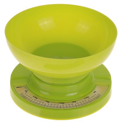 Весы кухонные Luazon, механические, до 3 кг, чаша 1 л, зелёные
