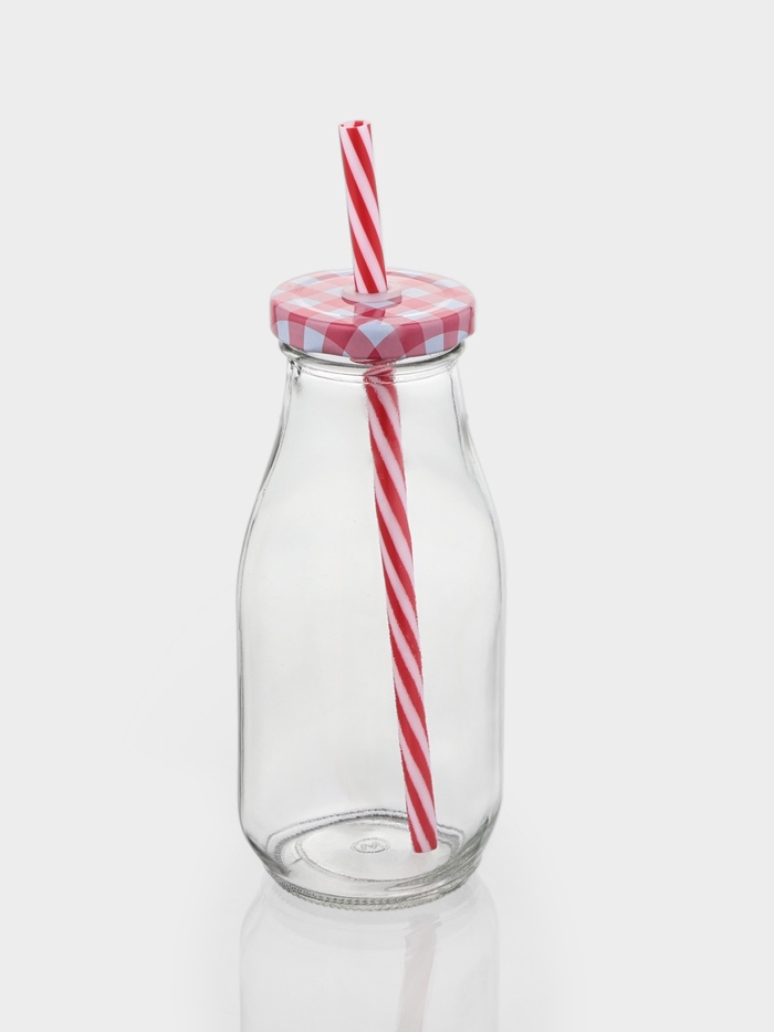 Бутыль «Лаконичность», 350 мл, с крышкой и трубочкой, 6.5×15.5 см, стекло - Фото 1