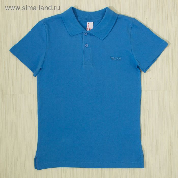 Рубашка-поло для мальчика, рост 128 см, цвет голубой CAJ 61373 - Фото 1