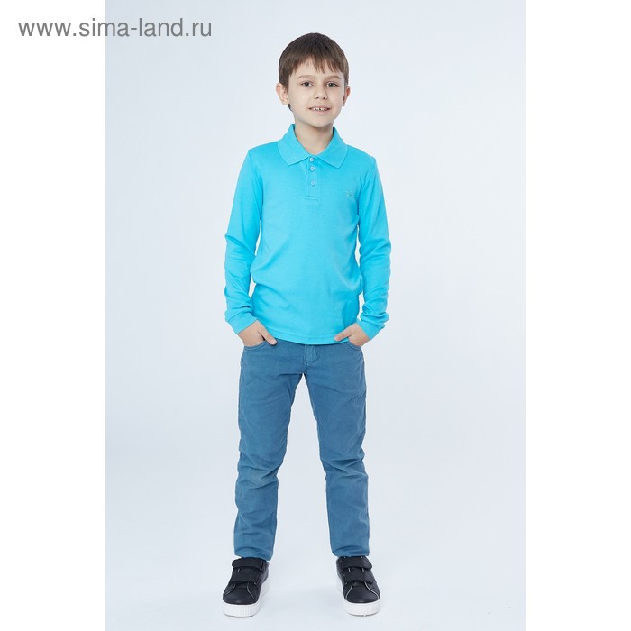 Рубашка-поло для мальчика, рост 128 см, цвет бирюзовый - Фото 1