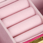 Шкатулка кожзам для украшений музыкальная "Ярко-розовая пастила" 12х18х8,5 см - Фото 4