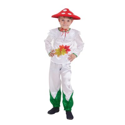 Карнавальный костюм для мальчика "Мухомор" шляпа, рубашка, штаны размер 56 рост 98-104