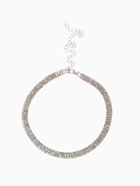 Набор 2 предмета: серьги, чокер «Лёд» три ряда, цвет белый в серебре, 30 см - Фото 4