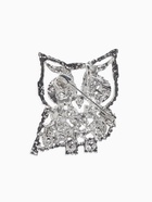 Брошь «Сова», большие глаза, серо-зелёная в серебре - Фото 4