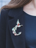 Брошь «Жар-птица с волшебным хвостом», цветная в золоте 2291594