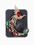 Брошь «Жар-птица с волшебным хвостом», цветная в золоте 2291594