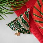 Брошь новогодняя «Ёлочка», разноцветная в золоте - Фото 2