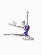 Брошь «Гимнастка с мячом», цвет красно-синий в серебре - Фото 1