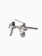 Брошь «Гимнастка с мячом», цвет красно-синий в серебре - Фото 3