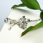 Брошь «Гимнастка в пачке», цвет серый в серебре - Фото 2