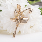 Брошь «Балерина с мячом», разноцветная в золоте - Фото 2