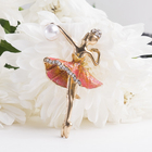 Брошь «Балерина с мячом», цвет разноцветный в золоте - Фото 1