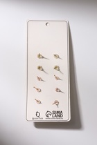 Серьги пусеты QF «Ассорти», 5 пар, зайчик, цвет белый в золоте - Фото 5