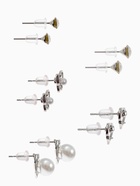 Серьги пусеты QF «Ассорти», 5 пар, настроение, цвет белый в серебре - Фото 3