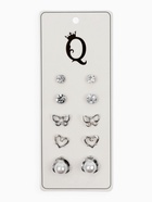 Серьги пусеты QF «Ассорти», 5 пар, настроение, цвет белый в серебре - Фото 5