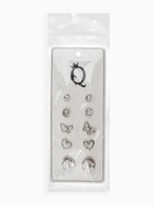 Серьги пусеты QF «Ассорти», 5 пар, настроение, цвет белый в серебре - Фото 7