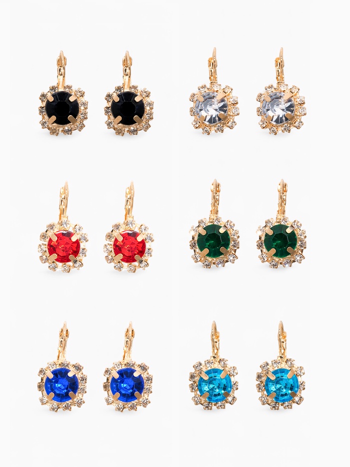 Серьги со стразами «Круг» вечеринка, крупный, миксы - Фото 1