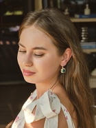 Серьги со стразами «Круг» вечеринка, крупный, миксы - Фото 2