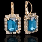 Серьги со стразами «Прямоугольник» вечеринка, миксы - Фото 4