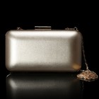 Клатч женский, отдел на рамке, длинная цепь, цвет золотой - Фото 2