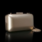 Клатч женский, отдел на рамке, длинная цепь, цвет золотой - Фото 1