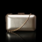 Клатч женский, отдел на рамке, длинная цепь, цвет золотой - Фото 3