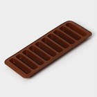 Форма для шоколада Доляна «Прямоугольник», силикон, 26×9,5 см, 10 ячеек (7,1×1,7 см), цвет коричневый - фото 4175760