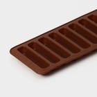 Форма для шоколада Доляна «Прямоугольник», силикон, 26×9,5 см, 10 ячеек (7,1×1,7 см), цвет коричневый - фото 4175761