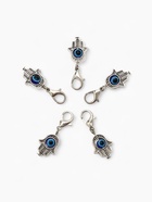 Шарм для браслета на карабине «Оберег рука Хамса», синий в серебре - Фото 2