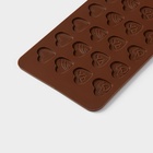 Форма для шоколада Доляна «Сердечки», силикон, 21×11.5 см, 24 ячейки, коричневая - Фото 5