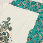 Комплект женский (футболка, бриджи) Рафаэлло цвет бирюзовый, р-р 44 вискоза - Фото 4