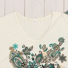Комплект женский (футболка, бриджи) Рафаэлло цвет бирюзовый, р-р 56 вискоза - Фото 3